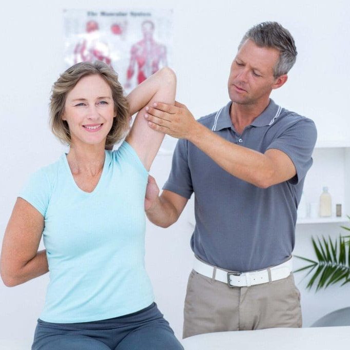 Woman-stretching-her-arms-with